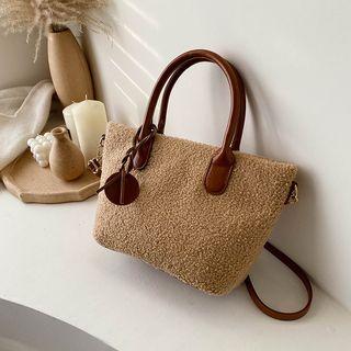 Fleece Tote Bag With Shoulder Strap