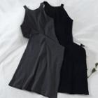 Halter Midi A-line Dress Black - One Size