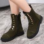 Studded Faux Suede Short Boots