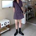 Double Breasted Short-sleeve Shirt Dress