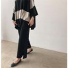 Band-waist Slit-side Knit Pants