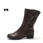 Genuine Leather Faux-fur Lined Boots
