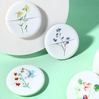 Flower Print Makeup Puff White - One Size