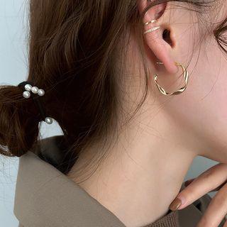 Set Of 3: Earring (various Designs) S925 Sterling Silver - 3 Pieces - Gold - One Size