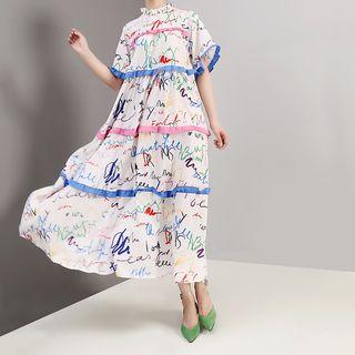 Graffiti Ruffle Dress