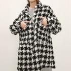 Houndstooth Oversized Button Jacket