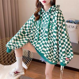 Checkered Lettering Hoodie