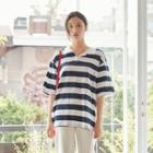 Striped Loose-fit Polo Shirt