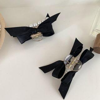 Set Of 1 / 2: Faux Pearl Fabric Hair Clamp