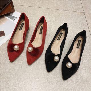 Pom Pom Low-heel Pumps