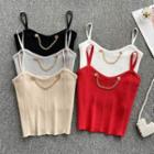 Chain Accent Cropped Camisole Top