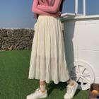 Textured Chiffon Midi Skirt