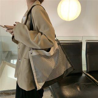 Printed Canvas Tote Bag Black & White - One Size