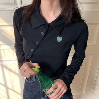 Long-sleeve Heart Polo Shirt