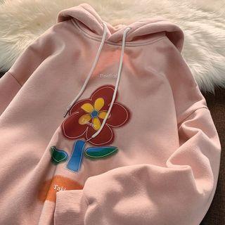 Flower Sweatshirt Hooded Jacket