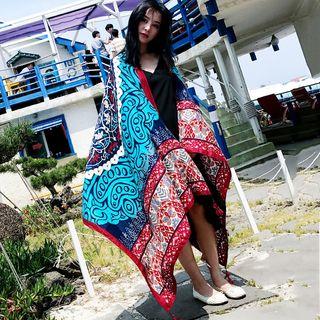 Printed Linen Cotton Shawl As Shown In Figure - 180cm X 100cm