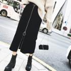 Zip Midi Pencil Skirt