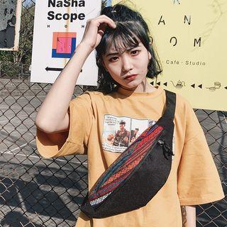 Pattern Panel Lightweight Sling Bag