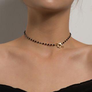 Flower Pendant Faux Crystal Choker