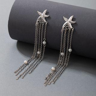 Star Fringe Earring 19942 - 1 Pair - Silver - One Size