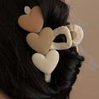 Heart Hair Clamp 2330a - Milky White & Coffee - One Size