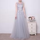 Lace Appliqu  Sleeveless A-line Evening Gown