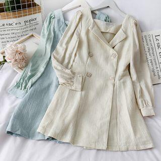 Double-breasted Woolen Mini Dress