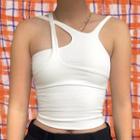 Asymmetrical Neck Strappy Cropped Camisole Top