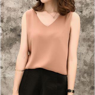 V-neck Cross Back Tank Top