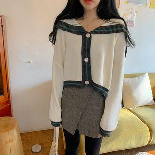 Sailor Collar Cropped Cardigan