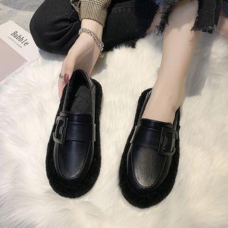 Fleece-trim Moccasins