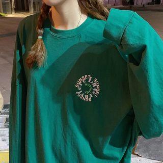 Lettering Printed Long-sleeve T-shirt Dress