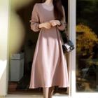 Sweetheart-neck Pleated Long Dress