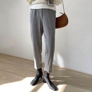 Ribbed Knit Straight-leg Pants