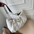 Chain Strap Fluffy Tote Bag