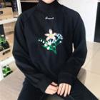 Embroidered High-neck Pullover