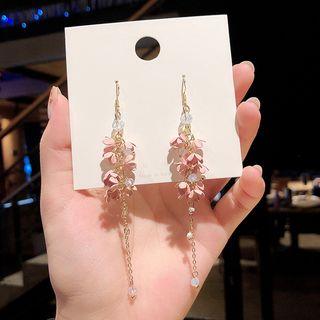 Faux Pearl Flower Dangle Earring 1 Pair - E1521 - Gold - One Size