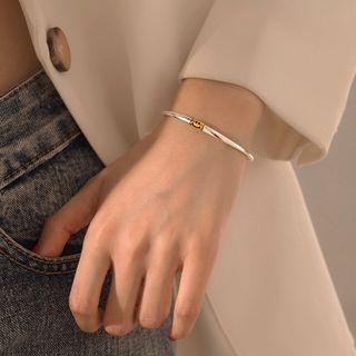 Smiley Sterling Silver Bangle Gold Smiling Face - Silver - One Size