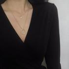 Alloy Hoop & Disc Pendant Layered Choker Necklace
