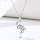 Flamingo Pendant Sterling Silver Necklace Silver - One Size