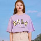 Rola Floral Letter-printed Cotton T-shirt Lavender - One Size
