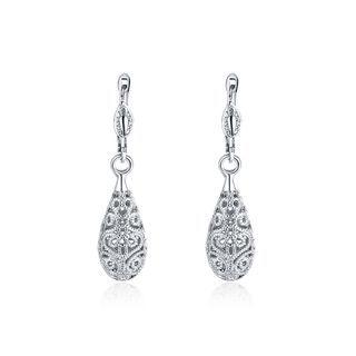 Elegant Retro Fashion Water Drop Earrings Silver - One Size
