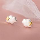 Cloud Stud Earring 1 Pair - Silver & Gold - One Size