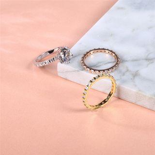 Set Of 3: Rhinestone Ring (various Designs)