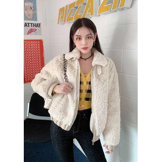 Zip-up Eco-fur Blouson Jacket