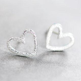 Flower Cut Out 925 Sterling Silver Stud Earring As Shown In Figure - One Size