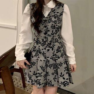 Peter Pan Collar Blouse / Rose Vest Dress