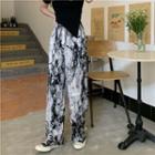 Tie-dye High-waist Straight Pants As Shown In Figure - One Size