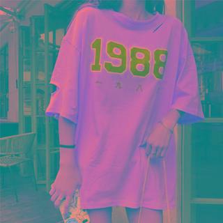 Elbow-sleeve Print Distressed T-shirt