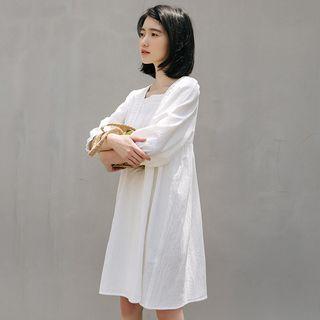 3/4-sleeve Mini Dress